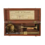 A 19c brass Corn Measure by LOFTUS London in orig fitted mahogany box with instructions G++