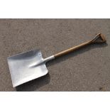 An aluminium grain shovel