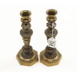 A fine pair of 8" brass candlesticks F