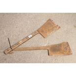 Two large butchers cleavers pitted G-