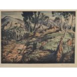 EDWARD BOUVERIE HOYTON Santa Elalia del Rio, Ibiza Coloured mezzotint engraving Signed, inscribed