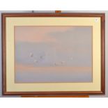 KIM DONALDSON Spoonbills over Kariba Pastel on paper Signed 52 x 72cm