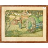 NORMAN CLARK Down on the Farm Watercolour Signed 38 x 54cm