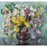 GWEN WHICKER
Flowers from a Cornish Garden 
Oil on board
SIgned 
Artists label to the back 
61 x