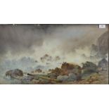 RICHARD HARRY CARTER
Stormy sea
Watercolour
Signed and dated 1872
38 x 67.5cm
 Condition Report: