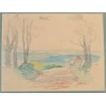 CHARLES WALTER SIMPSON
The Cornish Hills From Gunnislake
Pastel
Signed with initials and