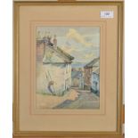 JAMES HESELDIN
Old Newlyn 
Watercolour
Signed
24 x 19cm