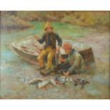 HENRY SCOTT TUKE
The Good Catch
Oil on canvas laid on board
Signed with initials
41 x 51cm
(See