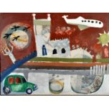 NANCY PICKARD
Church, Plane and Car
Oil on canvas
Signed to the back
59.