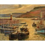 HERBERT TRUMAN
Herring Boats, St Ives Harbour
Oil on board
Signed
Inscribed to the back,