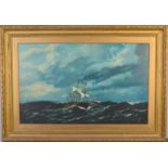 EDWARD HOYER Clipper in heavy seas Oil on canvas Signed and dated 1876 59 x 95cm