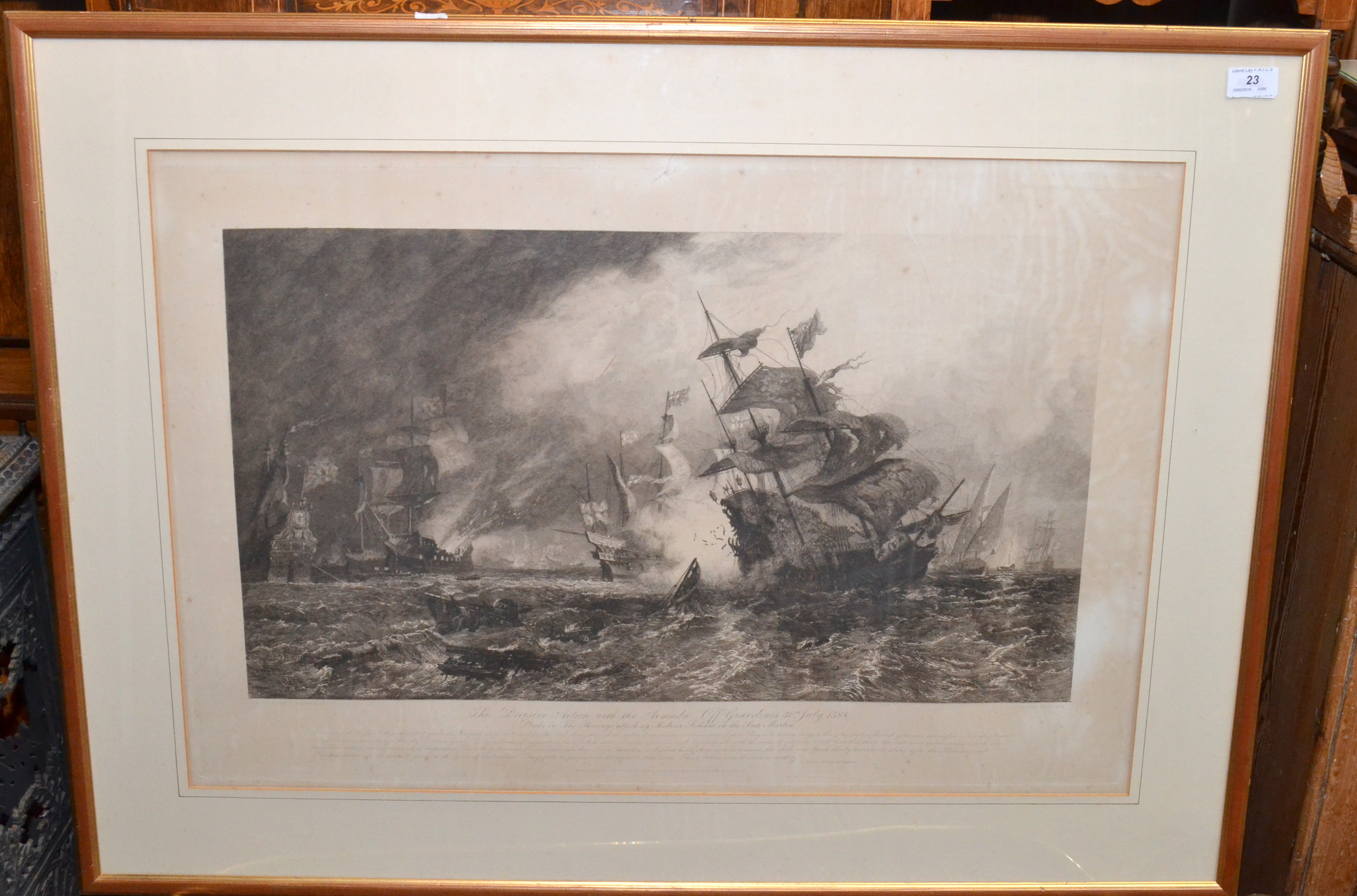 OSWALD WALTER BRIERLY
The Decisive Action with the Armada Off Gravelines 30th July 1588
Etching
52