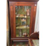 An Edwardian inlaid display cabinet, width 93cm, height 173cm.