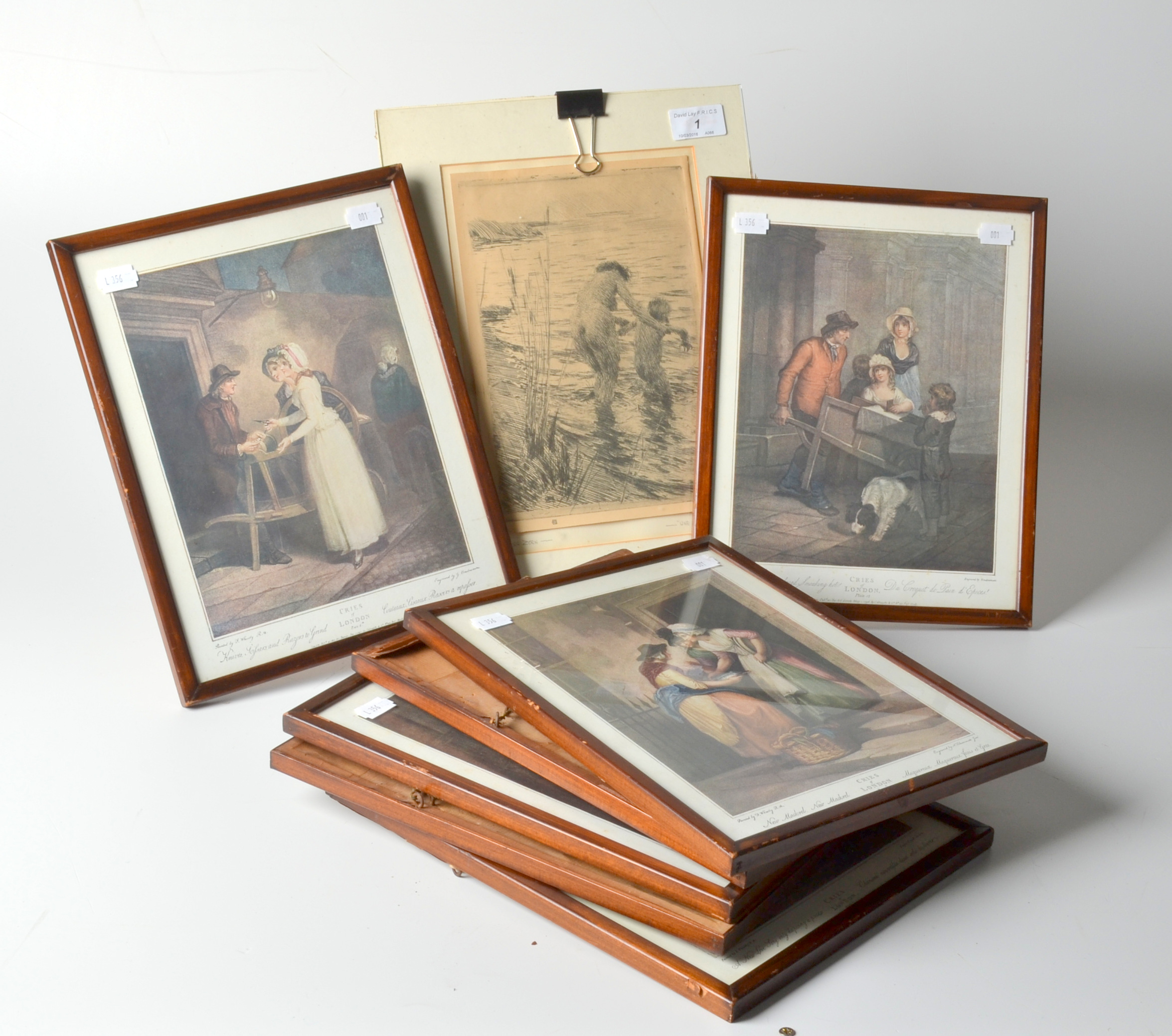 An Anders Zorn print "Une Premiere" and other prints.