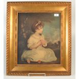 An early 20th century Medici print 'The Age of Innocence' after Sir Joshua Reynolds in a gilt frame,