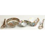A Chinese porcelain noodle bowl, saucer and spoon Guangxu period,
