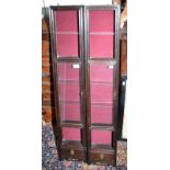 A pair of Japanese 20th century hardwood wall cabinets,