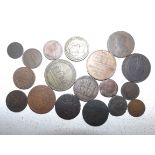 A collection of world copper coins.