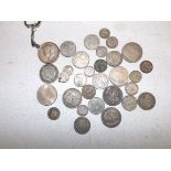 A collection of mainly silver foreign coins.