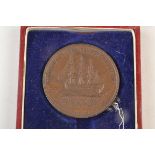 Lord Nelson:- A medallion struck from copper of the H.M.S.