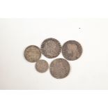 Geo III 6d 1787, James II 6d 1687, William III 6d 1696,