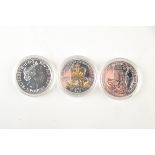 Silver Britannias 2, both 2013 and a silver Jersey coronation £5.