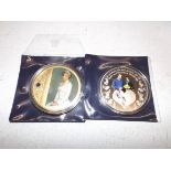 A Diana medallion and a Ghana one Cedi commemorative coin for The Royal Birth 2013 each approx 3