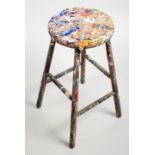 SANDRA BLOW Her Wooden Stool used as her palette,