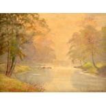 JAMES THOMAS WATTS Woodland River Watercolour Signed 28 x 37cm Framed and glazed.