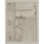 BRYAN PEARCE A glimpse of the harbour Etching Plate size 20 x 15cm Condition