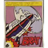 ROY LICHTENSTEIN The Enemy Would Have Been Warned Tryptich of prints 64 x 53cm
