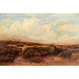 REVELL BURT Grouse shooting oil on board Signed and dated 1891 14 x 21cm