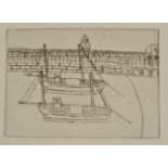 BRYAN PEARCE St Ives Harbour Etching Plate size 17.