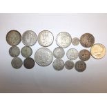 British and Foreign silver coins.