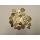 A quantity of mainly silver foreign coins a/f.