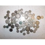 A quantity of mainly silver or S.C.M world coins.
