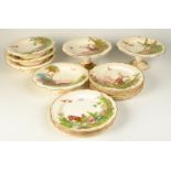 A Victorian dessert service in the Sylvan pattern by Brownfield and Son comprising ten plates and