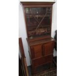 An inlaid narrow display cabinet.