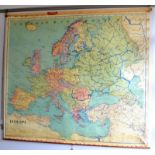 Phillips School Map of Europe 'Political' 1958 160 x 180cm