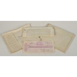 Three 19th century Falmouth property indentures, an 1896 Treleigh Conditions of Sale document,