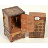 Two Japanese 20th century marquetry and parquetry inlaid boxes, one height 16cm,