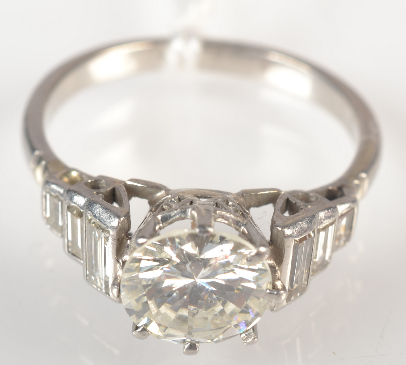 A platinum solitaire diamond ring of approximately 1. - Image 2 of 2