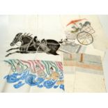 AMENDMENT TO CATALOGUE A collection of seven Chinese pre-revolutionary coloured Han Tomb rubbings ,