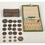 A purse of coins, including silver,