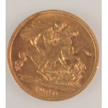 Half sovereign, 1900, extremely fine.