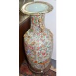 A massive Cantonese famille rose porcelain vase Daoguang circa 1850, with an everted rim,