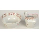 A Newhall small milk jug, pattern 195, and a similar sugar bowl.