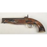 A George III octagonal barrel pistol, the lock plate with rampant lion and crown mark,