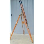 An Ex.W.D. brown leather clad 7.6cm two draw telescope Patt No. 333 telescope by W.Ottway & Co.