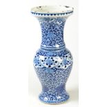 A Chinese blue and white yen yen beaker vase,